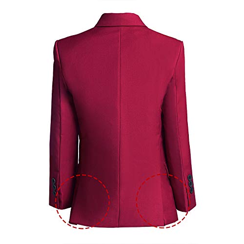 Kids School Uniform Jackets Little Boys' Blazer Coat Burgundy Size 10