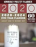5 Year Planner 2020-2024: planner 5 year with holidays : password keeper and Journal, 60 Months Calendar (5 Year Monthly Plan Year 2020, 2021, 2022, ... Design (5 year monthly planner 2020-2024) by Kimberly Pretty Planner