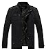 Lega Mens Casual Thick Jacket Cotton Stand Collar, Black-333, Size Medium