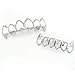 LuReen Silver Vampire Fangs 6 Open Face Outline Grillz Teeth Top Bottom Set Hip Hop Teeth (Silver)