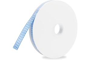 1 Rolls Checker Ribbon, 3/8 Inch x 50 Yards Checkered Ribbon, Woven Edge Check Ribbons, Polyester Woven Edge Ribbons for Gift