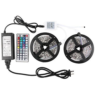 KWB Led Strip Lights Kit waterproof SMD 5050 32.8 Ft (10M) 300leds RGB with 44key Ir Controller and Power Supply