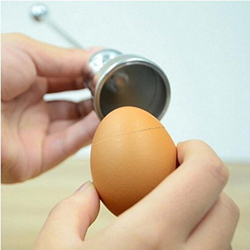 JJMG Stainless Steel Egg Topper Shell Cracker, Easter Premium Kitchen Tool for Removing the Top of Raw, Soft or Hard Boiled Eggs, Open, Separate and Cut the Top of the Egg Shell Smooth Round Opening