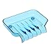 MMRM Clear Plastic Waterfall Drain Soap Dish with Suction Cup Bathroom Blue