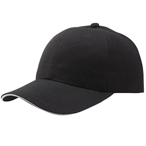 Challyhope Classic Baseball Hat, Unisex Plain Baseball Cap Adjustable Size Curved Visor Hat. Polo Style Low Profile (Black 001) - Thumbnail 4