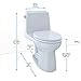 TOTO MS854114EG#01 Eco Ultramax Elongated One Piece Toilet with Sanagloss, Cotton White