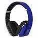 August EP650 Bluetooth Wireless Over Ear Headphones with aptX LL Low Latency/Multipoint/NFC / 3.5mm Audio in/Headset Microphone - Blue
