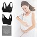Sunzel Women's Cotton Spandex Seamless Sleep Bra for Nursing and Maternity (L, Black)