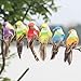 lwingflyer 12pcs Artificial Simulated Feather Birds with Claw Foam Mini Love Birds for Craft Home Ornaments Garden Wedding Decoration Embellishing 12cm/4.7inch