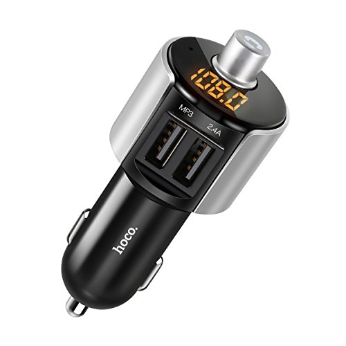 Bluetooth FM Transmitter Car Charger Kit Audio Adapter Radio Receiver Wireless Music Modulator with Hands-free Call Flash Drive/TF Card Reader/MP3 Player Supported Dual USB Ports 5V 2.4A & 5V 1A - Thumbnail 7