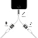 iphone Lightning Charge & Audio Cable, Lightning to Double Lightning 2 Lightning Port For iPhone 7/ 7 Plus/ iPad, Support Music Control, Charger and Phone Communication (White- Silver) (silver)