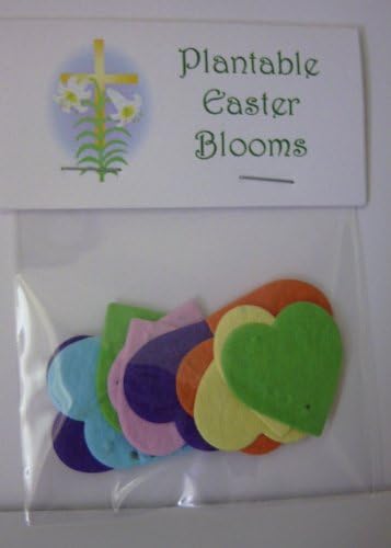 Set of 5 Plantable Easter Wildflower Heart Handouts