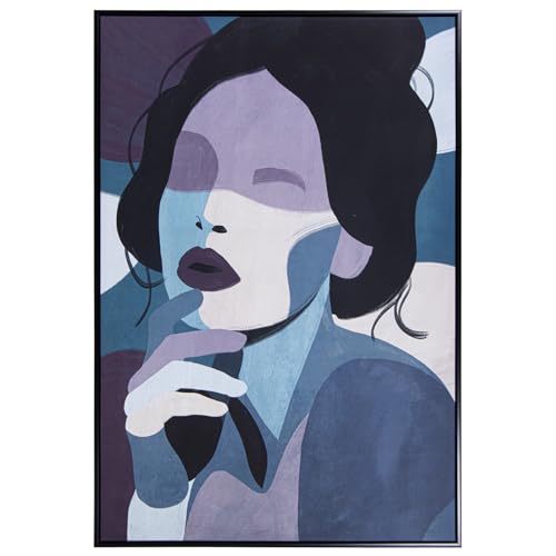 CUADRO LIENZO MARCO MADERA NEGRA 80X120CM ROSTRO_EXT:82,6X4,3X122,6CM