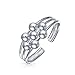 Bling Jewelry 3 Row Wire 7 Bead Toe Ring Adjustable 924 Silver Midi Rings