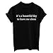 YITAN Summer Women T Shirt Graphic Funny Tees Fashionable Tops Black Large