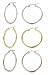 Sobly Jewelry Women's Surgical Stainless Steel Round Cute Small Charm Hoop Earrings 4 Pairs a Set (3 Pairs X 15MM)
