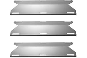 YIHAM KS745 BBQ Heat Shields for Jenn-air Grill Parts 720-0061-LP, 720-0336, 730-0336, 730-0339 Heat Plate Flame Tamer Replacement for Nexgrill, Glen Canyon, 17 3/4 inch, Stainless Steel, Set of 3
