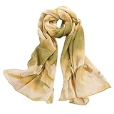 Datework Women's Chiffon Soft Long Wraps Shawl Beach Silk Scarf (A)