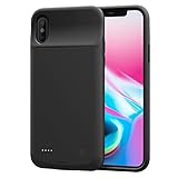 ZeeHoo 3200mAh Slim Charging Case for iPhone X/iPhone 10 (5.8-inch) Protective Charger Case Extended Battery Pack, Compatiable with Lightning Headphones, Black