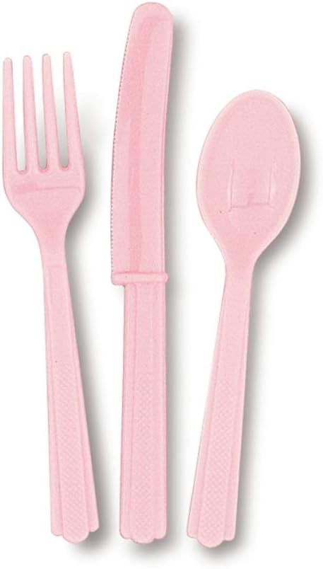 Assorted Plastic Cutlery 24/Pk - Baby Pink