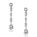 Bling Jewelry Bridal Classic Round and Pear CZ Dangle Long Earrings