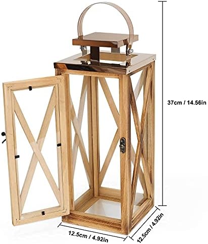 XRKITE Picket Candle Lantern Ornamental, Patio Decor with Stainless and Glass, Hurricane Lantern Holder Decor for Indoor Out of doors, House, Backyard, Wedding ceremony, Events, Enjoyable Spa Setting Hanging Lantern