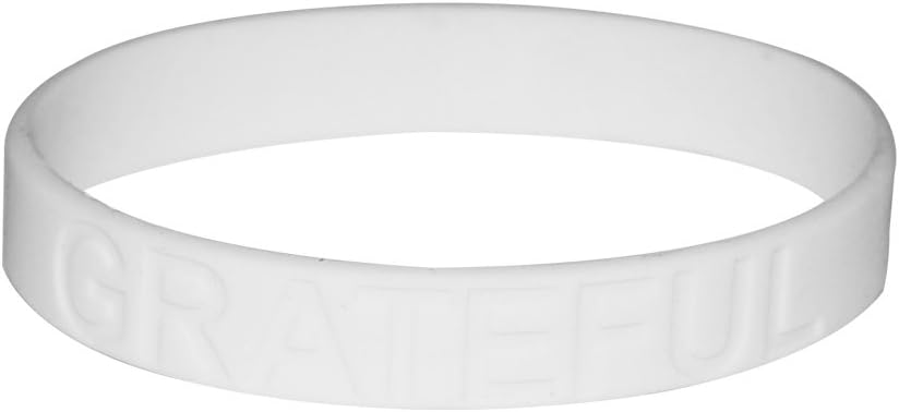 Grateful 2 Inspirational Blessed Silicone Wristband Bracelet 8"