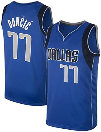 OLIS Men’s Jersey - NBA Dallas Mavericks 77# Doncic Embroidered Mesh Basketball Swingman Jersey