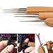 AliLeader Dreadlock Needle 3Pcs/Set(1Hook,2Hook,3Hook) 0.5mm Wood Handle Hair Extensions Weaving Crochet Needle Dreadlock Tools for Braid Double Crochet Hook