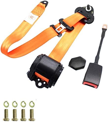 FIREDOPE Universal 3 Point Safety Belt Extender for Car Adjustable Harness Kit Seat Lap Belt for Go Kart/UTV/Buggies/Van/VR/Truck/Cars and Vehicles,Orange