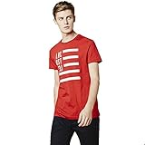 Lacoste Men's Wide Stripe Flag Crew Neck T-Shirt-Blue/White