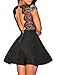 NuoReel Women's Lace Nude Illusion Skater Club Dress