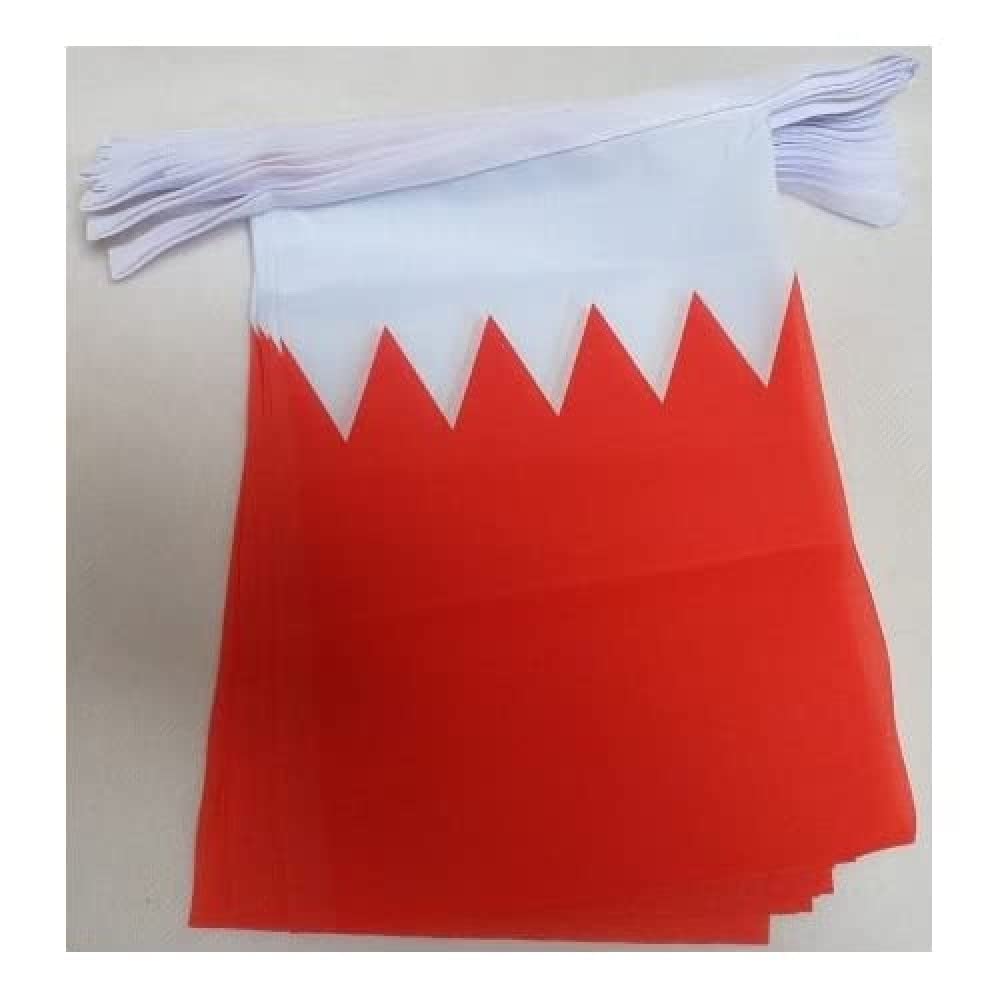 AZ FLAG - Bahrain Bunting Flag - 40 Ft Garland with 20 Bahrain Flags 18'' x 12'' - 100% Polyester String Pennant - 12 meters