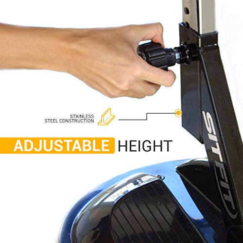 Silverfeat Wobble Stool Adjustable Bench | Wobble Chair for Office or Home Workout | Ideal to Improve Your Posture and Tone Your Core | Stainless Steel Desk Stool | Ergonomic Desing | Black - Thumbnail 3