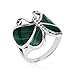 AeraVida Big Green Malachite Butterfly .925 Sterling Silver Ring