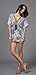 AIKEN Womens V-Neck Cut Loose Bathing Suit Swimsuit Cover Ups Beach Dress Blue