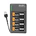 DULEX 12-Pack CR123A Rechargeable Batteries 700mAH 3.7V RCR123A Lithium Batteries with Charger Compatible Arlo VMC3030 VMK3200 VMS3130 3230C 3430 3530 Security Cameras Alarm System