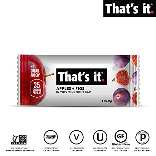 That's it. Mini's-Variety Pack 100% Natural Fruit Bar, High Fiber Vegan, Gluten Free Healthy Snack, Paleo for Children, Adults, Non GMO No Added Sugar, No Preservatives (Mango 5 Pack, Fig 5 Pack)