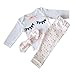Yilaku Eyelash Cute Newborn Baby Girl Clothes Top + Pants + Headband 3pcs Toddler Girls Infant Clothing Sets (0-3 months, White)