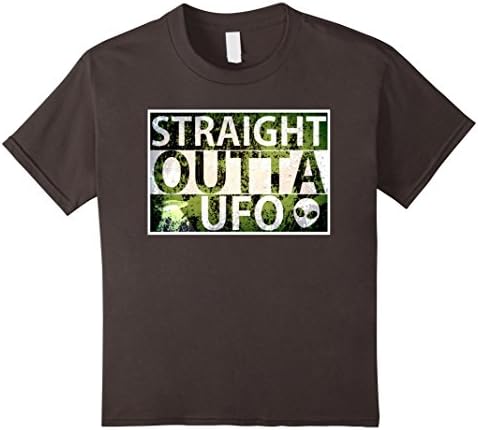 unisex-child Straight Outta UFO Alien T-Shirt 12 Asphalt