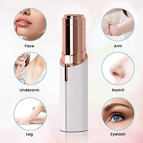 Replacement Heads for Facial Hair Remover, 18K Rose Gold Hair Remover Replacement Heads fit Electric Facial Hair Remover for Face, Leg, Armpit, Back, etc, 5 Count (1 Cleaning Brush)
