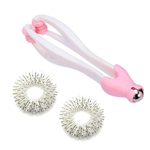 Auch Hand Relax Massage Kit, Set of 2 Acupressure Massage Rings + 2-in-1 Finger Joint Acupoint Massager Roller Auch Hand Relax Massage Kit, Set of 2 Acupressure Massage Rings + 2-in-1 Finger Joint Acupoint Massager Roller