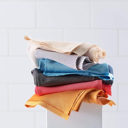 E-Cloth Glass & Polishing Cloth - Microfiber Cleaning Towel Cloth for Windows, Cars, Mirrors, Eyeglasses, & More, Streak Free Clean, Reusable & Machine Washable - Alaskan Blue (4 Pack)