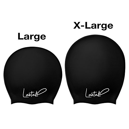 Swim Cap - Swim Cap Women - Swim Caps for Long Hair - Swimming Cap - Swimming Caps for Women - Long Hair Swim Cap - Swim Hat - Afro Swimming Cap - Afro Swim Cap (Black XL) - Thumbnail 3