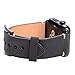 Compatible with Apple Watch Band 42mm 44mm, Genuine Leather iWatch Strap with Black Metal Clasp Buckle for Apple Watch Series 4 (44mm) Series 3 2 1(42mm) Sport Edition (Black with Black Adaptor)