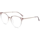Firmoo Oversize Blue Light Blocking Glasses for Women/Men, Anti Glare Anti Eyestrain, Chic Round Computer Glasses Unisex