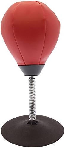 Stress Buster Punching Bag w/ Suction Cup Base & Portable Hand Pump Inflator