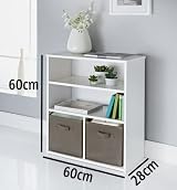 spot on dealz Wooden Storage Shelving Unit Bookcase White 2 Shelves 2 Cubes view 2