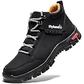 FLYLAND Men's Casual Leather Shoes Chukka Ankle Boots Handmade Fashion Shoes Non Slip Breathable Comfortable Mid Top for Driving Walking Outdoor