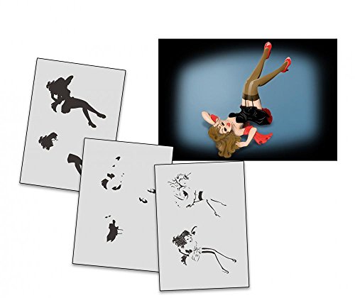 UMR-Design AS-222 Pinup Airbrushstencil Step by Step Size M